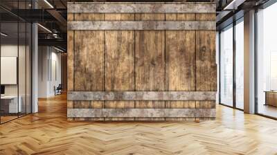 3d beer barrel wooden texture background Wall mural