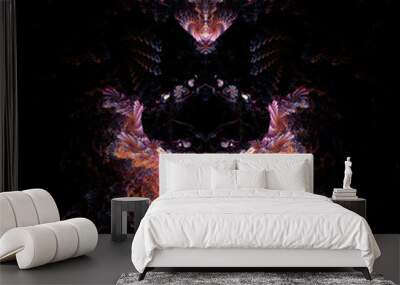 abstract flower effect on black background Wall mural