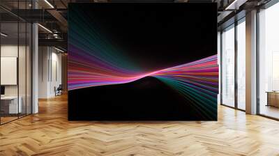 Colorful wavy lines background Wall mural