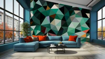 Green polygon background Wall mural