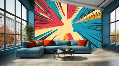 Colorful Blank Abstract Comic Background  Wall mural