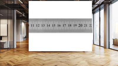 Metal ruler 30 cm isolated on a transparent background, PNG. High resolution. Wall mural