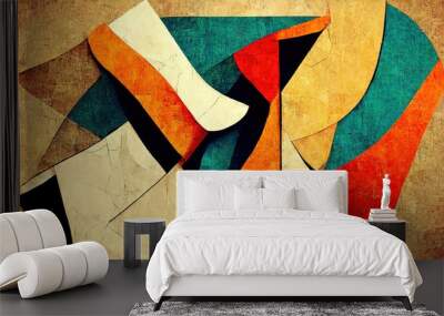 Abstract contemporary minimalism cubism art abstractionism style illustration Wall mural