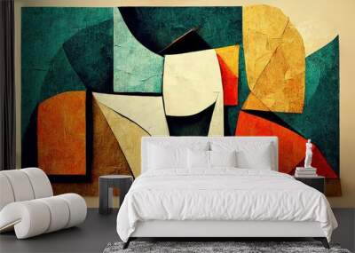 Abstract contemporary minimalism cubism art abstractionism style illustration Wall mural