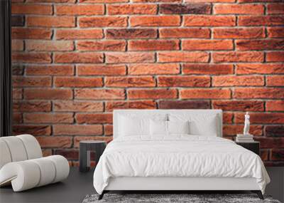 Red brick wall texture grunge background may use to interior design Wall mural