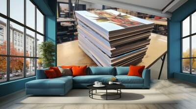 stacks of printed magazines ready for delivery Wall mural