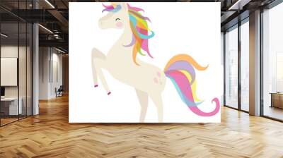 cute unicorn vector cartoon illustration Wall mural