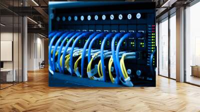 Network switch and ethernet cables Wall mural