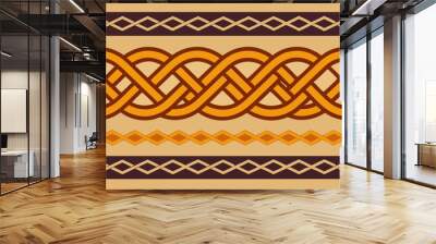 Braided Borders Knitted Ornaments & Decorative Ropes vector  Wall mural