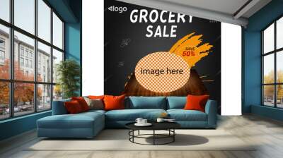 Grocery sale special food discount menu promotion social media instagram post banner template concept. Wall mural