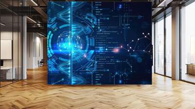 Abstract futuristic Healthcare or medical technology innovation digital background. science and technology concepts Wall mural