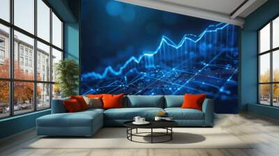 stock market business Digital financial chart and exchange financial growth graph Wall mural