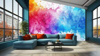 watercolor background with colorful ink splash. watercolor background templates Wall mural