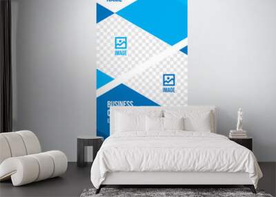 Roll-up banner design, stand for exhibition, polygon background Wall mural