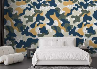 Abstract camouflage mimetic wallpaper vector seamless pattern Wall mural