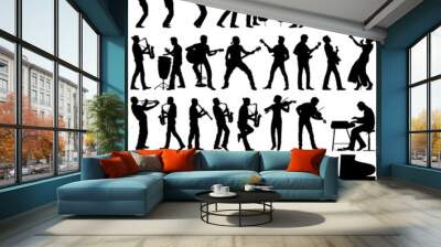 Musicians vector silhouettes Wall mural