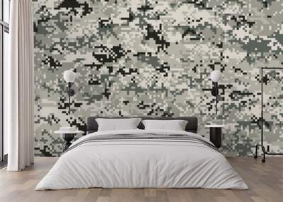 Pixelated camouflage mimetic wallpaper abstract vector seamless pattern Wall mural