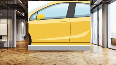 Car compact car hatchback yellow vector illustration Wall mural