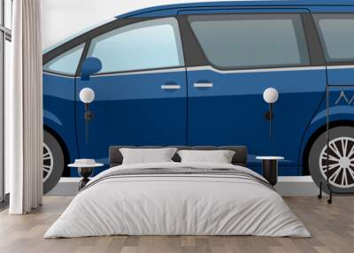 Car mini van blue vector illustration ミニバン Wall mural