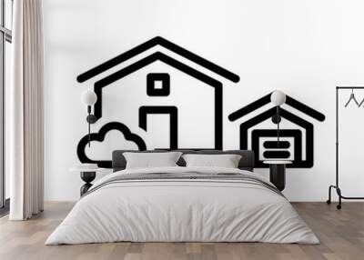 Vector black line icon for Adu Wall mural