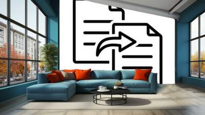 Vector black line icon for Copy Wall mural