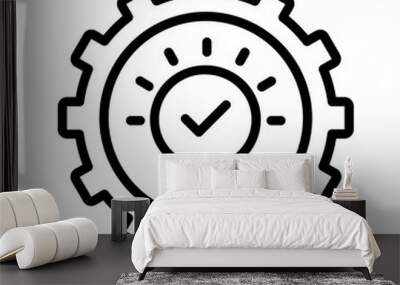 Vector black line icon for Customized solution Wall mural