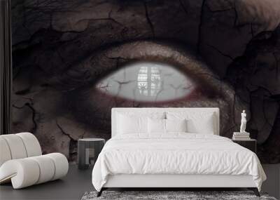 scary eye of the man Wall mural