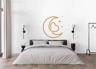 abstract love moon star logo design icon template Wall mural