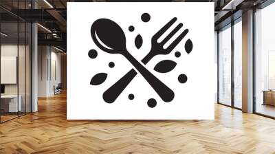 fork and spoon logo design. icon symbol for health restaurant food diet and etc. Wall mural