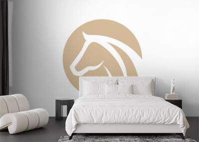 horse head logo design. linear style luxury icon vector illustration. Wall mural