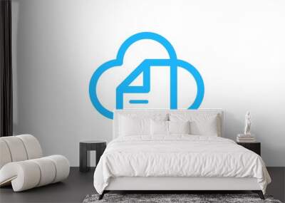 illustration vector graphic of cloud and document logo.
good for tech products, etc Wall mural