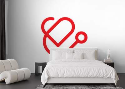 love stethoscope logo healthcare and medical design vector illustration	 Wall mural