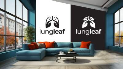 lung leaf logo design, health care symbol template vector illustration Wall mural