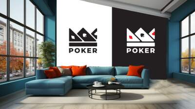 simple king poker logo design. design for club casino betting gambling symbol vector Wall mural