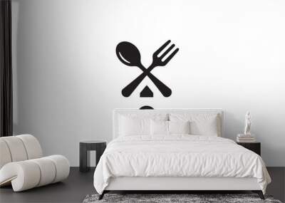 windmill with cutlery logo. food and drink, restaurant icon design concept Wall mural