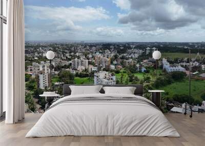 Kolhapur city view aerial top development Wall mural