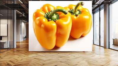 yellow y sweet pepper, white isolated background Wall mural