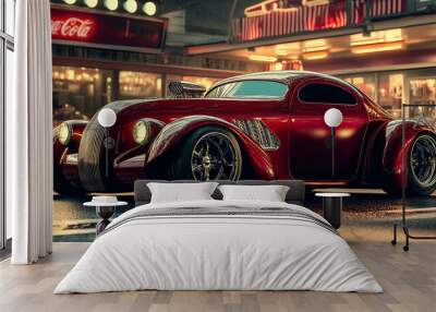 amazing red car Wall mural