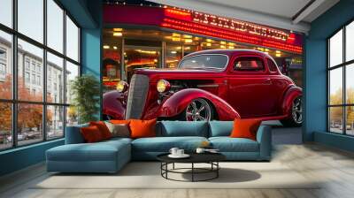 amazing red car Wall mural