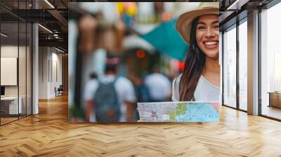 Beautiful woman smiling Wall mural