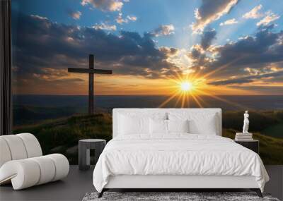 calvaro, cross, salvation Wall mural