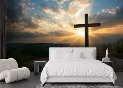 calvaro, cross, salvation Wall mural