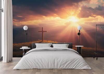 calvaro, cross, salvation Wall mural