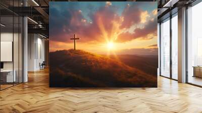 calvaro, cross, salvation Wall mural