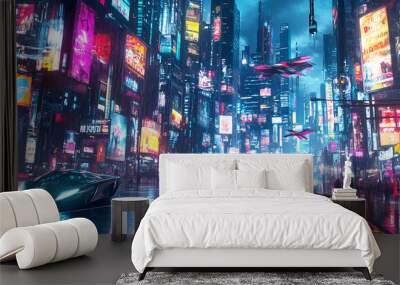 city ​​of the future Wall mural