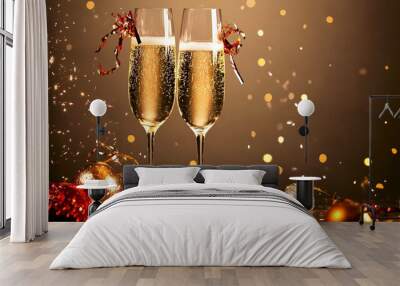 happy new year celebration and end of year party celebration Wall mural