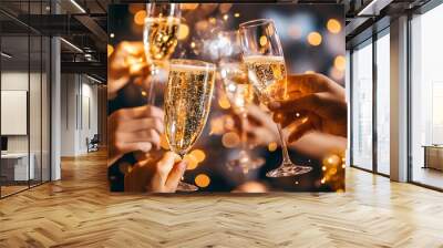 happy new year celebration and end of year party celebration Wall mural