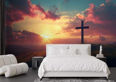 Illustration of a beautiful cross Wall mural