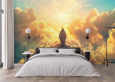 Jesus Christ in the clouds, religion, Christianity Wall mural