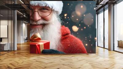 santa claus with gift
 Wall mural